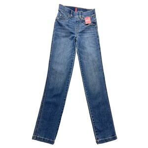 Spanx Womens Jean Leggings XS Blue Denim Look Stretch Skinny Shaping Pull On